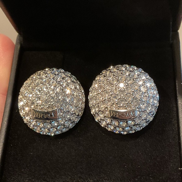 VERSACE CRYSTL ROUND EARRINGS! - Picture 2 of 7